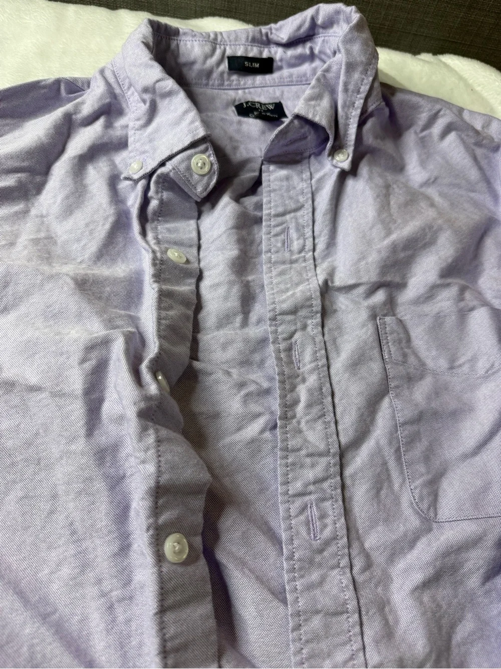 J. Crew Men's Light Lavender Button-Down Oxford Shirt